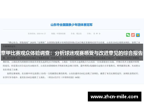 意甲比赛观众体验调查：分析球迷观赛感受与改进意见的综合报告